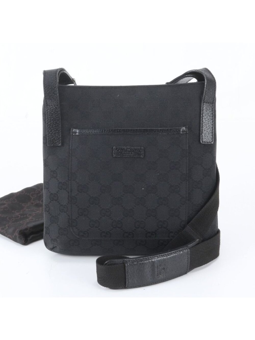 Gucci GG Canvas Leather Shoulder Bag Crossbody Messenger Business